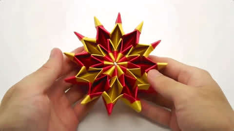 亲子手工折纸教程:无限翻的烟花,很好玩,有难度!
