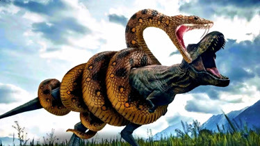 巨蛇吃霸王龙图片