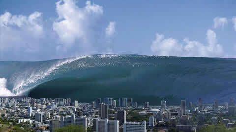 巨型海啸图片