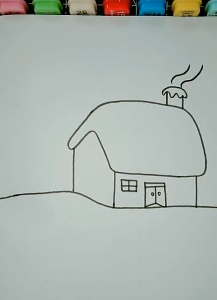 雪后的房子简笔画图片