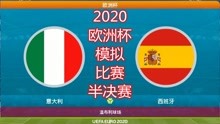 2020年欧洲杯，模拟比赛（半决赛），意大利vs西班牙，意大利队赢