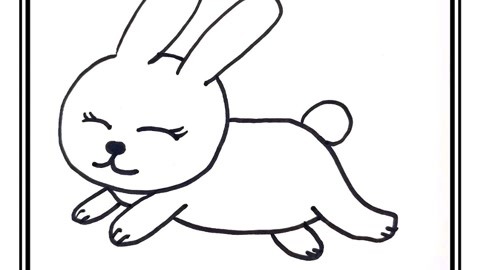 奔跑的兔子简笔画可爱图片