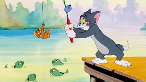 猫和老鼠钓鱼灯谜图片