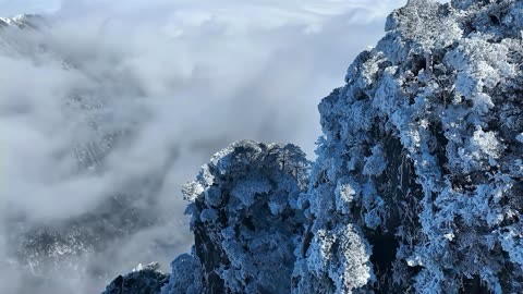 莽山五指峰雪景图片