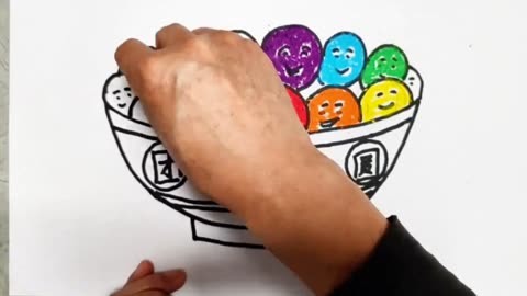 趣味简笔画教程跟着画五彩汤圆,简单又好看,快来试试吧!