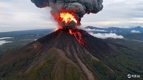 ai创作:火山喷发